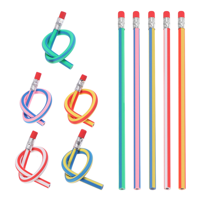 20PCS Fun Pencils For Kids Bulk Colorful Bendy Flexible Funny